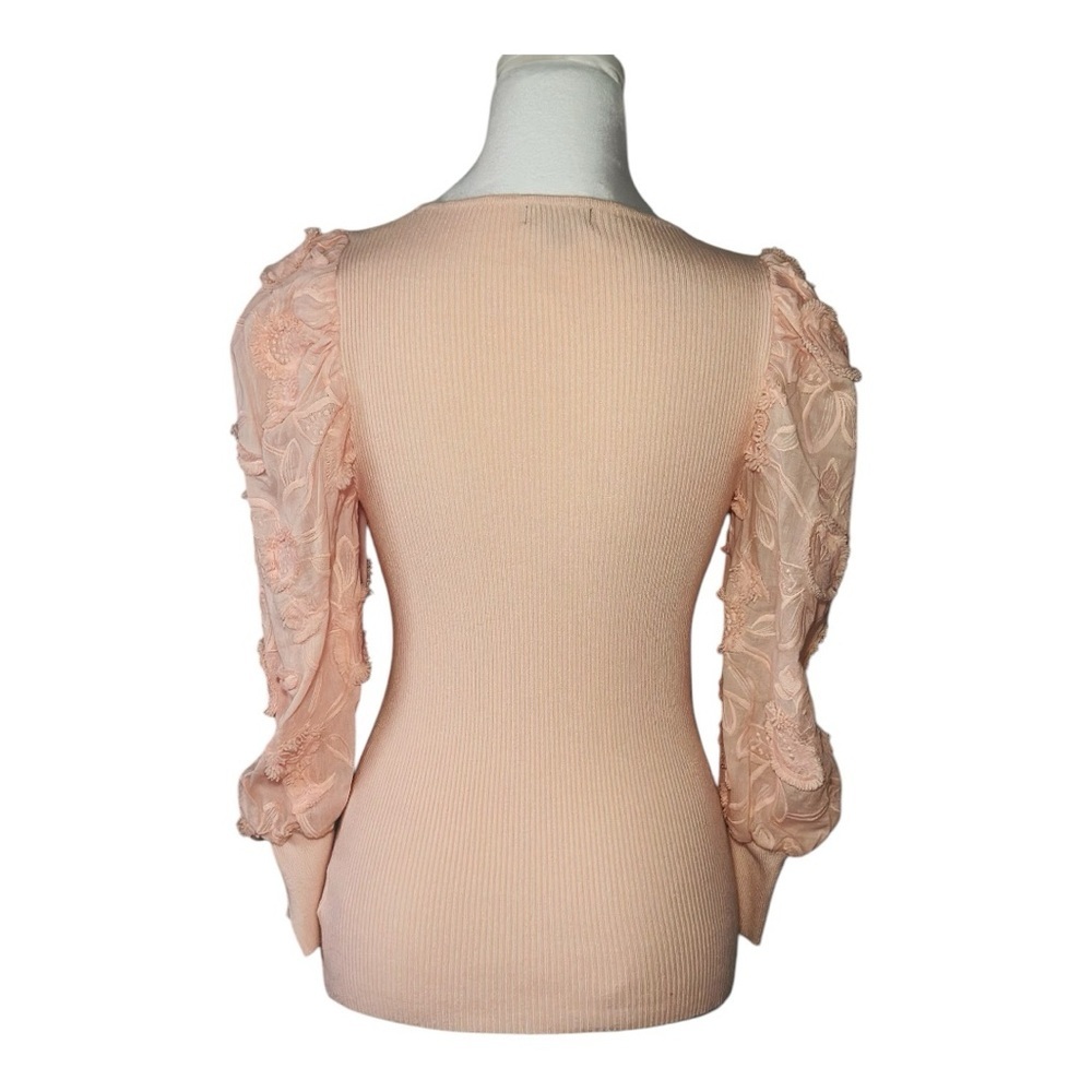 Fitted Pink Ruffled Blouse medium - Picture 2 of 5